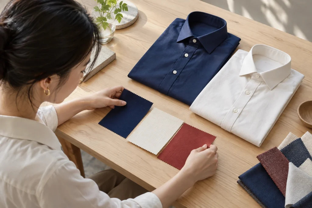 Thiết kế sơ mi đồng phục theo bảng màu thương hiệu