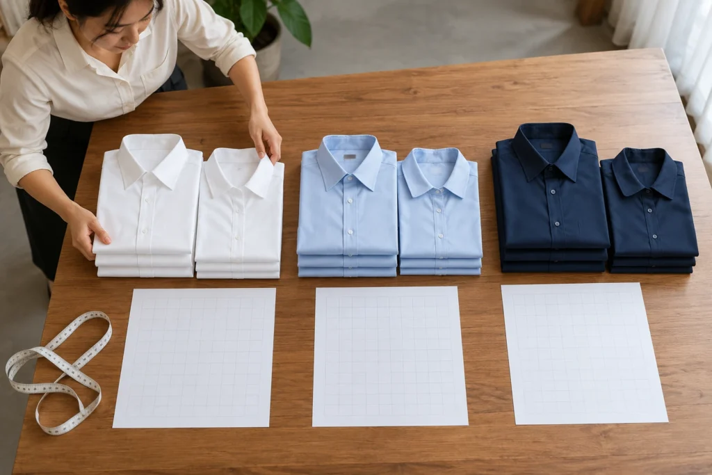 Bảng tổng hợp size theo mẫu form và tay áo