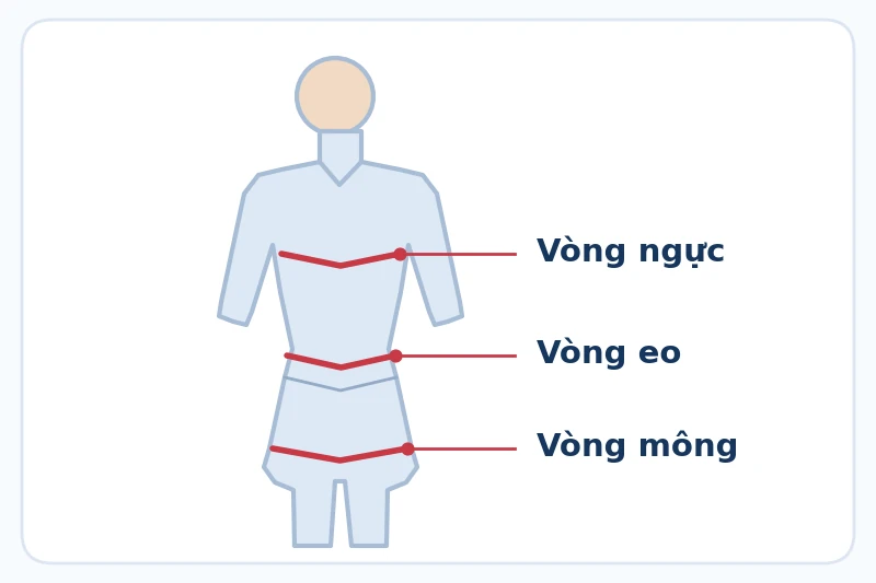 Cách đo vòng ngực eo mông chọn size áo sơ mi