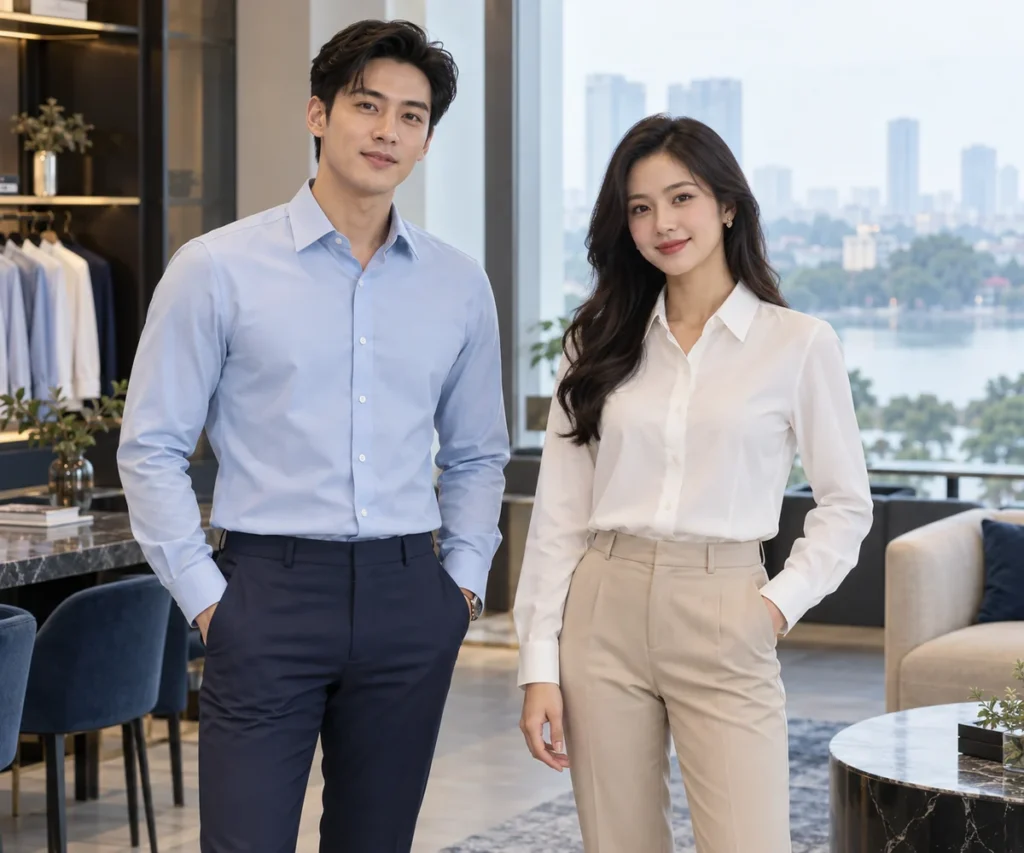 Poster áo sơ mi đồng phục nam nữ - PC