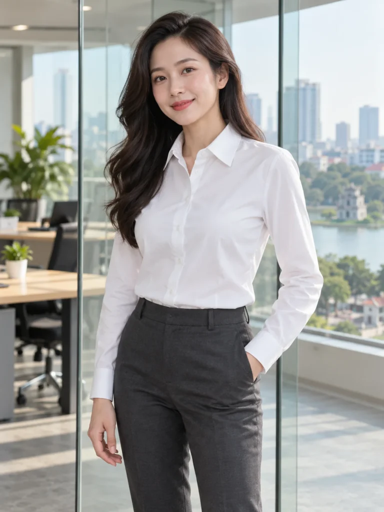SM02 - Áo sơ mi nữ trắng tay dài - Ảnh đại diện