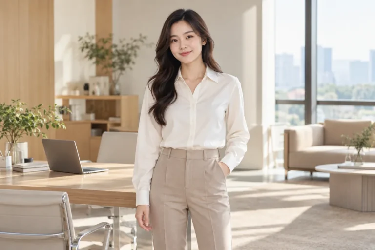 Sơ mi nữ công sở màu trắng kem